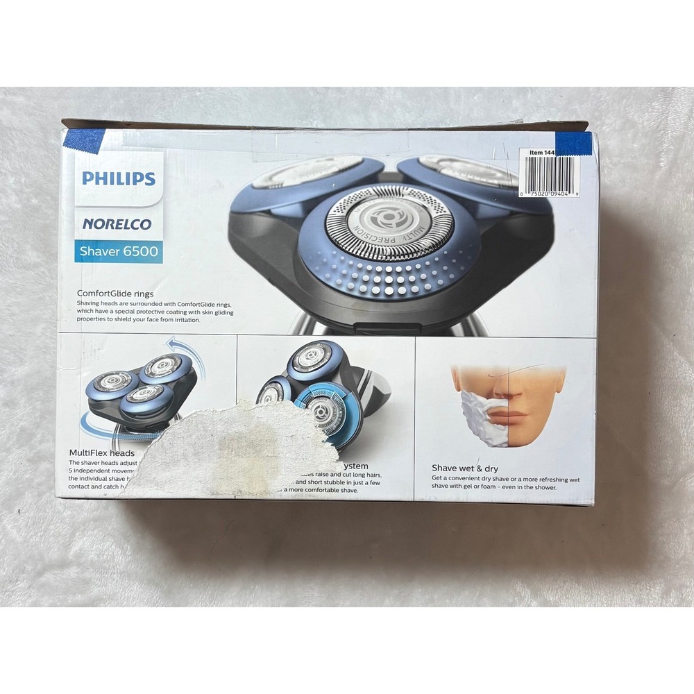 Philips Norelco Shaver 6500 S6540 Wet Dry Rotary Electric Razor with Travel Case